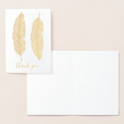 Gouden Folie Veer Dank u kaart (Display)