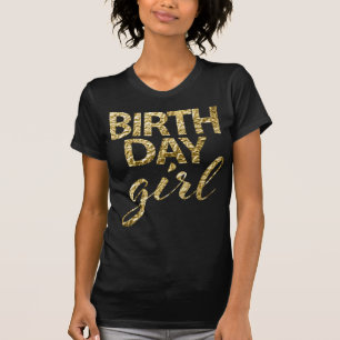 Gouden Folie Verjaardagsmeisje T-shirt