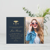 gouden folie Verpleegschool afstudeerfeest Kaart (Staand voorkant)