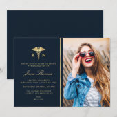 gouden folie Verpleegschool afstudeerfeest Kaart (Voorkant / Achterkant)