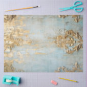  gouden folie Victoriaans ornament blauw grunge Tissuepapier (Craft)