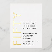 Gouden Folie Vijftig en Fabulous 50e Verjaardagsfe