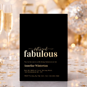 Gouden Folie Vijftig en Fantastisch 50e Verjaardag Uitnodiging
