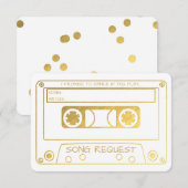 Gouden Folie Vintage Cassettesong Verzoek Kaart (Voorkant / Achterkant)