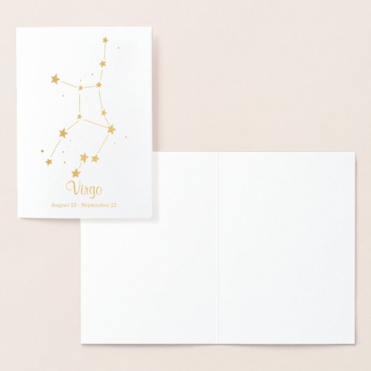 Gouden Folie VIRGO Sterrenbeeld Constellatie Folie Kaarten (Display)