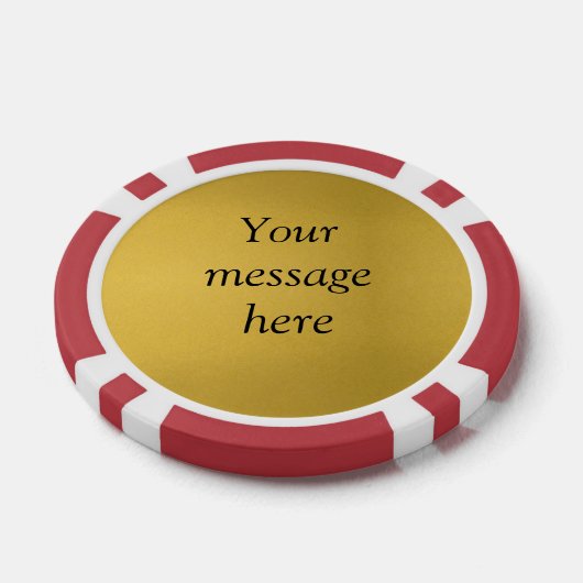 Gouden folie voeg uw aangepaste bericht tekst here poker chips (Enkel)