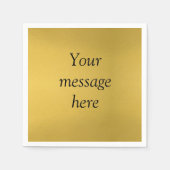 Gouden folie voeg uw aangepaste bericht tekst here servet (Voorkant)