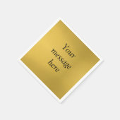 Gouden folie voeg uw aangepaste bericht tekst here servet (Hoek)