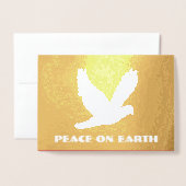 Gouden folie Vrede op Aarde Kerstmis Folie Kaarten (Voorkant met envelop)