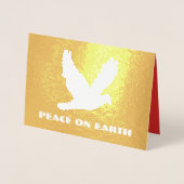 Gouden folie Vrede op Aarde Kerstmis Folie Kaarten (Voorkant)