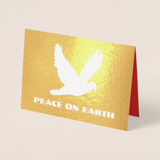Gouden folie Vrede op Aarde Kerstmis Folie Kaarten (Voorkant)