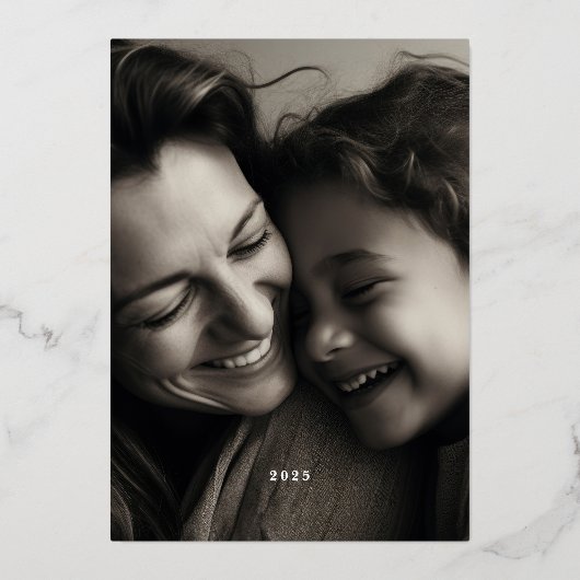 Gouden Folie Vrolijk Kerstfeest Stijlvolle Typogra Folie Feestdagenkaart (Achterkant)