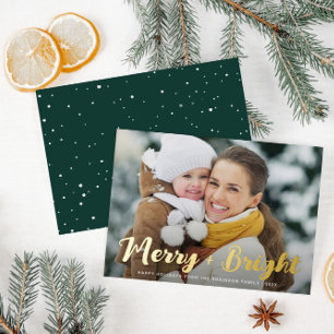 gouden folie vrolijke heldere kerstkaart feestdagen briefkaart