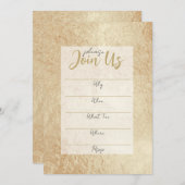 Gouden Folie Vul de Uitnodiging in (Voorkant / Achterkant)