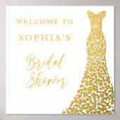 Gouden Folie Welkom op de Bruids douche van  Afdrukken (Voorkant)