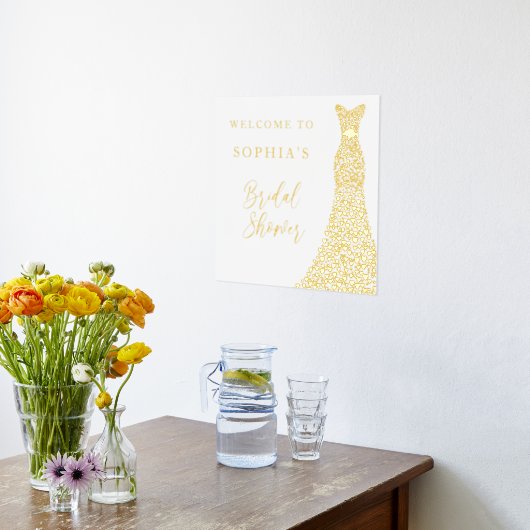 Gouden Folie Welkom op de Bruidsbruiloft van Afdrukken (Laag (Keuken))
