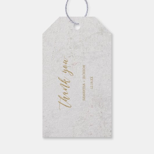 Gouden Folie Wereldkaart Bestemming Bruiloft Dank  Cadeaulabel (Achterkant)