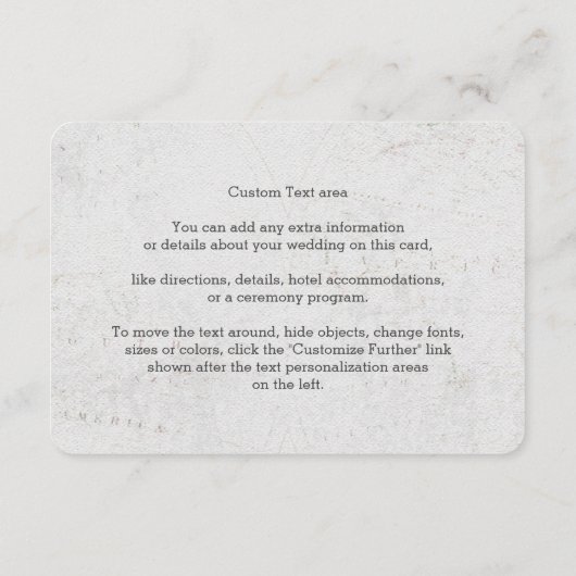 Gouden Folie Wereldkaart Bestemming Trouw Richting Informatiekaartje (Achterkant)