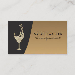 Gouden Folie Wijnglas Spetter   Elegant Visitekaartje