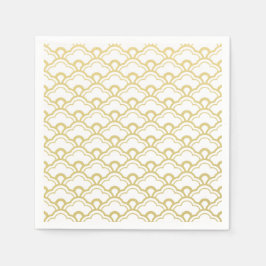 Gouden folie Wit geschulpte schelpen patroon Servet