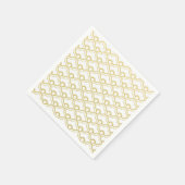 Gouden folie Wit geschulpte schelpen patroon Servet (Hoek)