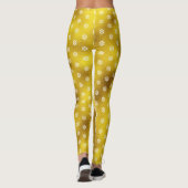 Gouden folie wit sneeuwvlok patroon vakantie moder leggings (Achterkant)