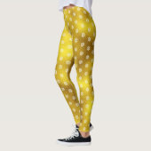 Gouden folie wit sneeuwvlok patroon vakantie moder leggings (Links)
