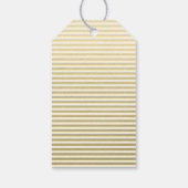 Gouden folie witte strepen patroon cadeaulabel (Achterkant)