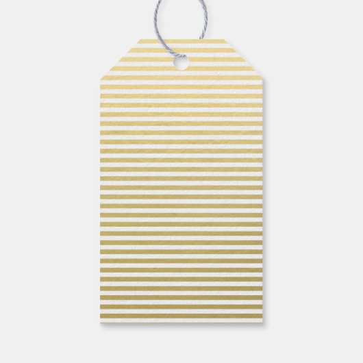 Gouden folie witte strepen patroon cadeaulabel (Achterkant)