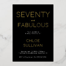 Gouden Folie Zeventig en Fabulous 70ste Verjaardag