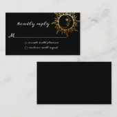Gouden Folie Zon en Maan Trouw RSVP Kaart (Voorkant / Achterkant)