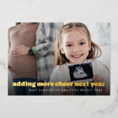 Gouden Folie Zwangerschaps Aankondiging Kerstmis K (Voorkant)