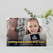 Gouden Folie Zwangerschaps Aankondiging Kerstmis K (Staand Voorkant)