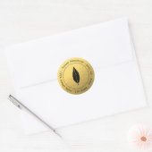 Gouden folie Zwart blad retour adres label (Envelop)