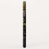 Gouden folie - Zwart Modern Elegant Marmeren Monog Case-Mate iPhone Case (Achterkant/rechts)