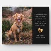 Gouden Folie Zwarte Foto Huisdierherdenking Fotoplaat (Voorkant)