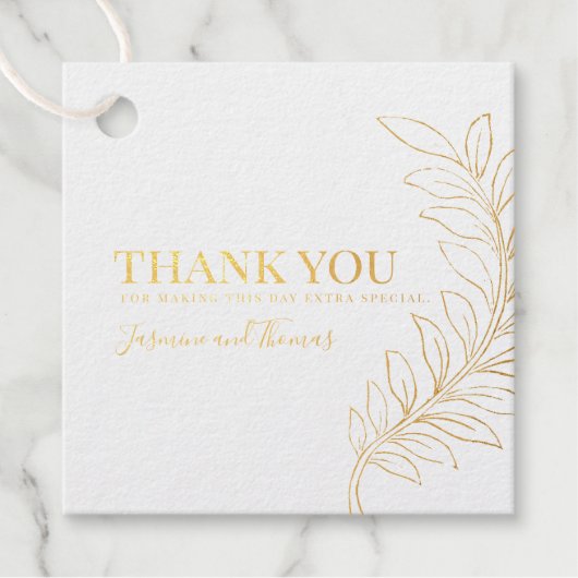 Gouden Folieblad Bedankkaartje Bedankjes Labels (Voorkant)