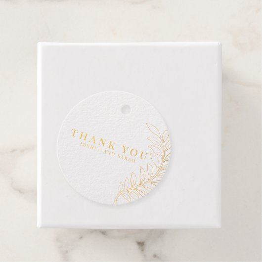Gouden folieblad dank u Label (Met doos)