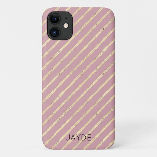 Gouden Folies Strepen Gepersonaliseerde mobiele te Case-Mate iPhone Case (Achterkant)