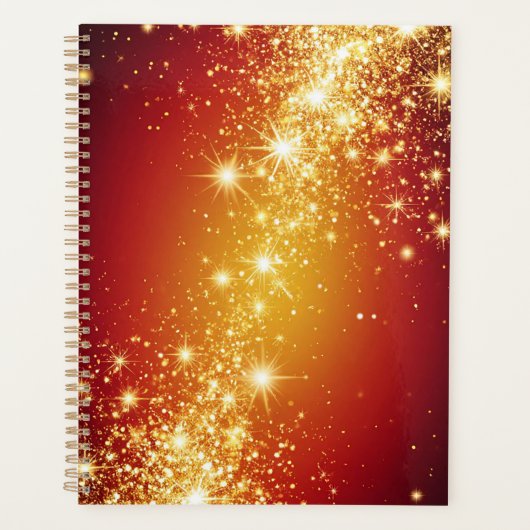 Gouden Fonkelende Sterren Planner (Voorkant)