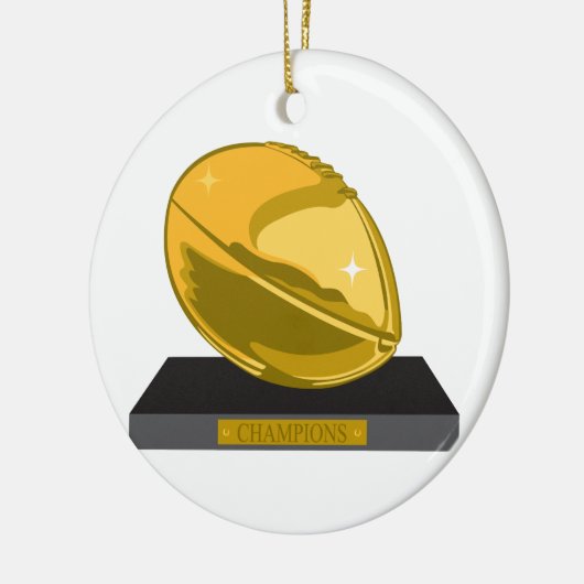 gouden football kampioen keramisch ornament (Links)