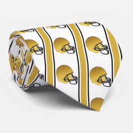 Gouden Footballs helm met gouden/zwarte streep Stropdas