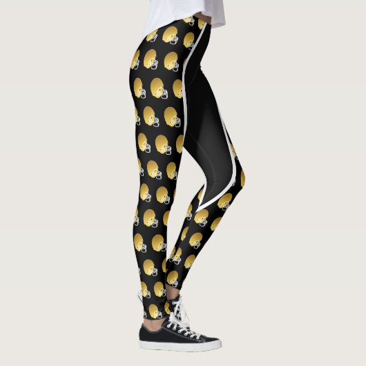 Gouden Footballs helm print Leggings (Rechts)