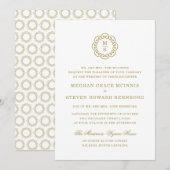 Gouden Formele Bruiloft Kaart (Voorkant / Achterkant)