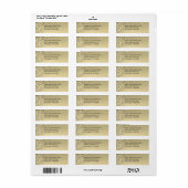 gouden formele retour adres label (Full Sheet)