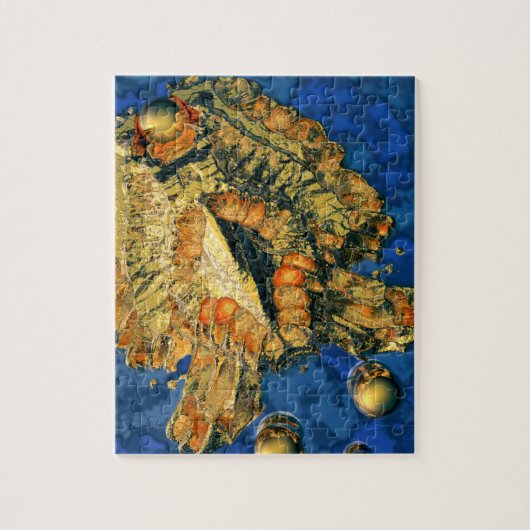 Gouden fossiel legpuzzel (Verticaal)