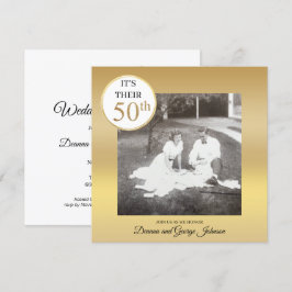 Gouden Foto 50-jarig Huwelijksjubileum Uitnodiging