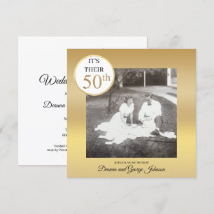 Gouden Foto 50-jarig Huwelijksjubileum Uitnodiging