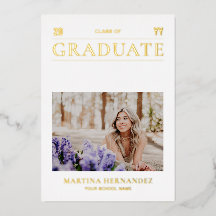 Gouden Foto Afstuderen Aankondigingskaart