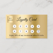 Gouden foto bedrijf logo QR code loyalty kaart (Voorkant)